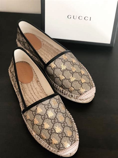 gucci metallic bee espadrilles|designer Gucci espadrilles.